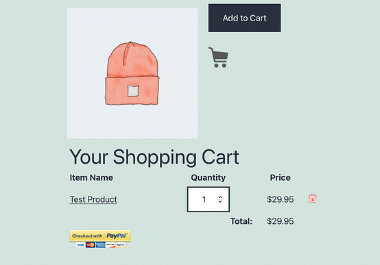 Paypal shopping cart